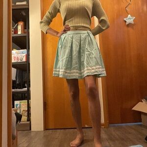 Hot Topic Light Blue Pleated Skirt